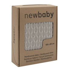 Bambusová pletená deka New Baby se vzorem 100x80 cm light grey Bambusová pletená deka New Baby se vzorem 100x80 cm light grey