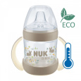 Kojenecká láhev na učení NUK for Nature s kontrolou teploty 6-18m hnědá
