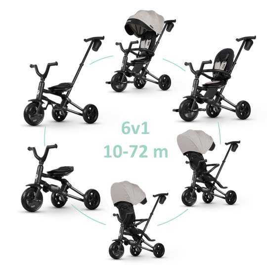 QPLAY Tříkolka Nova Niello Grey, skládací, věk 10-72 měsíců QPLAY Tříkolka Nova Niello Grey, skládací, věk 10-72 měsíců