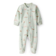 CARTER'S Overal na zip fleece Sleep & Play green Owl dívka 3m/vel.62