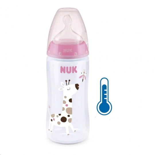 Kojenecká láhev NUK FC+Temperature Control 300 ml BOX-Flow Control savička pink