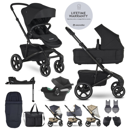 EASYWALKER SET Kočárek 4v1 Jimmey Pepper Black XXL RWS + CYBEX Aton B2 i-Size