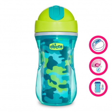 CHICCO Hrneček Sport termo s brčkem 266 ml zelený 14m+