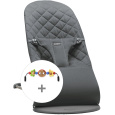 BABYBJÖRN Lehátko Bliss Cotton, Anthracite s hračkou