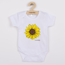 Dětské body s potiskem New Baby Slunečnice - krátký rukáv Dětské body s potiskem New Baby Slunečnice - krátký rukáv