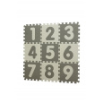 BABYDAN Hrací podložka puzzle Grey s čísly 90 x 90 cm