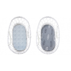 SLEEPEE Prostěradlo We Care do kočárku, košíku a kolébky šedá/pírka SLEEPEE Prostěradlo We Care do kočárku, košíku a kolébky šedá/pírka