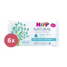 6x HiPP Babysanft Čistící vlhčené ubrousky Aqua Natural 10 ks 6x HiPP Babysanft Čistící vlhčené ubrousky Aqua Natural 10 ks