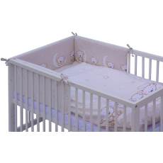 Dětská postýlka s vyndavacími příčkami - bílá - 120x60 cm s kompletní výbavou Toro Barva soupravy: Toro béžová Dětská postýlka s vyndavacími příčkami - bílá - 120x60 cm s kompletní výbavou Toro Barva soupravy: Toro béžová