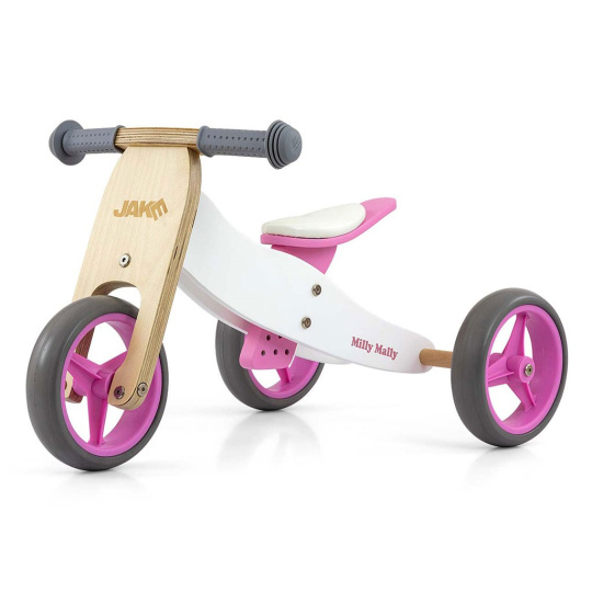 Dětské multifunkční odrážedlo kolo 2v1 Milly Mally JAKE Classic Pink