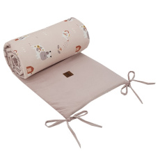 EKO Chránič do postýlky VELVET My farm Powder pink 360x35 cm EKO Chránič do postýlky VELVET My farm Powder pink 360x35 cm