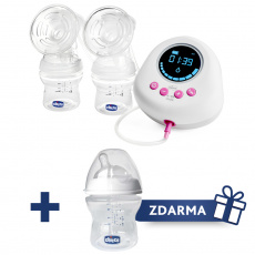 CHICCO Odsávačka mateřského mléka elektrická Double + zdarma Láhev kojenecká Natural Feeling 150ml CHICCO Odsávačka mateřského mléka elektrická Double + zdarma Láhev kojenecká Natural Feeling 150ml