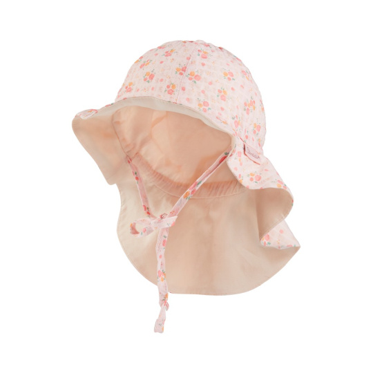 STERNTALER Klobouk s ochranou krku na zavazování s UV filtrem 30 květy holka 41 cm-4-5 m