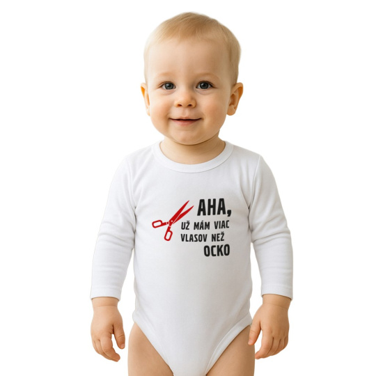 Body s potiskem New Baby Viac vlasov než ocko Body s potiskem New Baby Viac vlasov než ocko