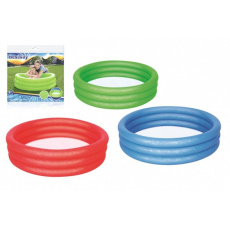 Bazén dětský nafukovací 102x25cm 3 komory 3 barvy v sáčku 2+ Bazén dětský nafukovací 102x25cm 3 komory 3 barvy v sáčku 2+
