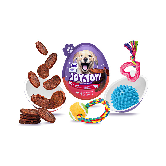 JOY&TOY! Vajíčko pro psy s překvapením Beef Coins - hovězí masíčko
