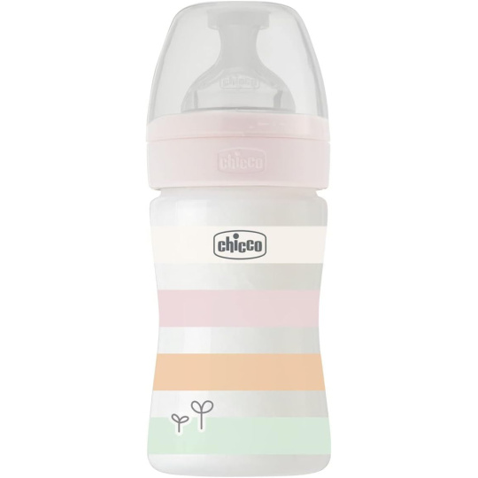 CHICCO Láhev kojenecká Well-being silikon 150 ml děvče