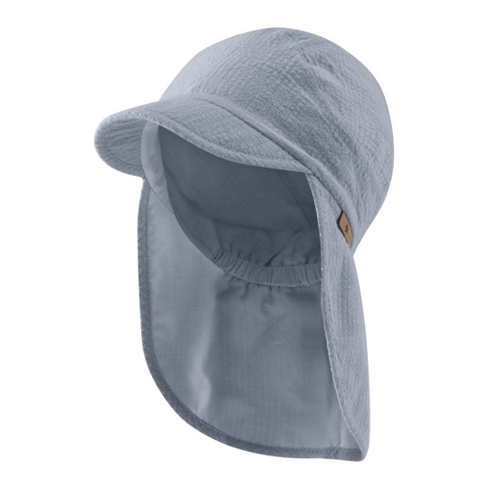STERNTALER Čepice mušelinová s kšiltem a ochranou krku s UV filtrem 50+ modrá chlapec 49 cm-12-18 m