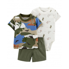 CARTER'S Set 3dílný body kr. rukáv, triko kr. rukáv, kraťasy Green Landscape chlapec NB/ vel. S 56 CARTER'S Set 3dílný body kr. rukáv, triko kr. rukáv, kraťasy Green Landscape chlapec NB/ vel. S 56