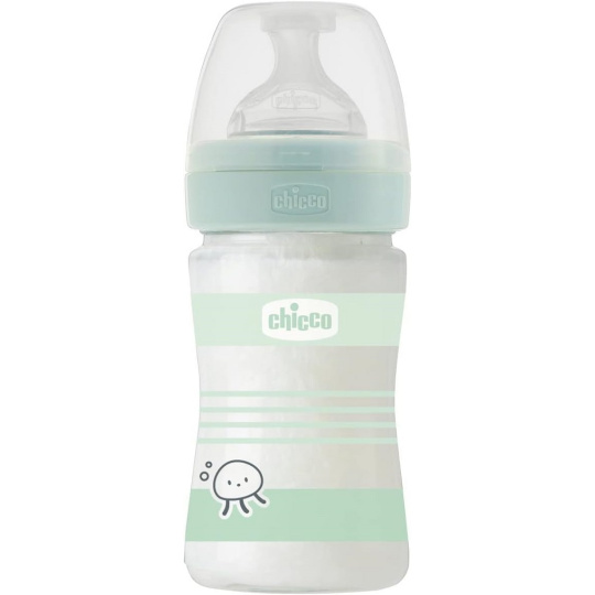 CHICCO Láhev kojenecká sklo Well-being silikon 150 ml uni CHICCO Láhev kojenecká sklo Well-being silikon 150 ml uni