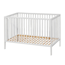 PETITE&MARS Postýlka dřevěná Nela White Wood 120x60 cm PETITE&MARS Postýlka dřevěná Nela White Wood 120x60 cm