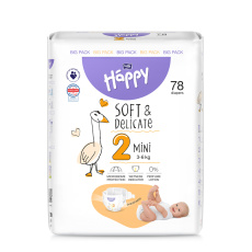 BELLA HAPPY Baby Pleny jednorázové Mini 3-6 kg Big Pack 78 ks