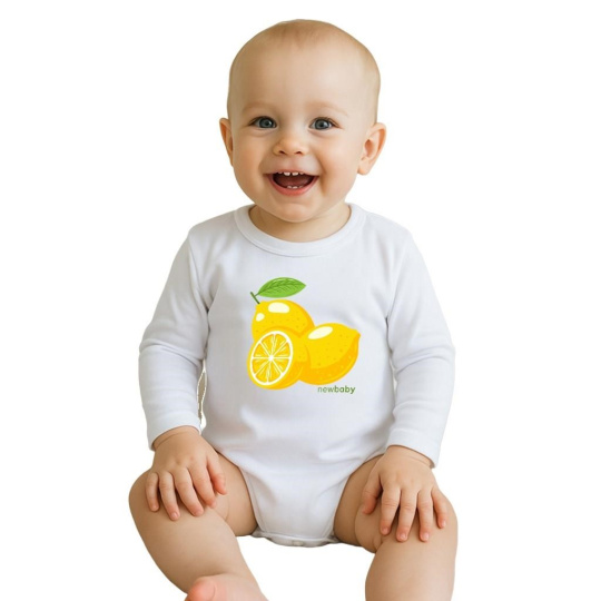 Dětské body s potiskem New Baby Lemon - krátký rukáv Dětské body s potiskem New Baby Lemon - krátký rukáv