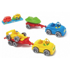 Auto s přívěsem 7x24cm plast na volný chod mix druhů ve fólii Kid Cars Sport Wader Auto s přívěsem 7x24cm plast na volný chod mix druhů ve fólii Kid Cars Sport Wader