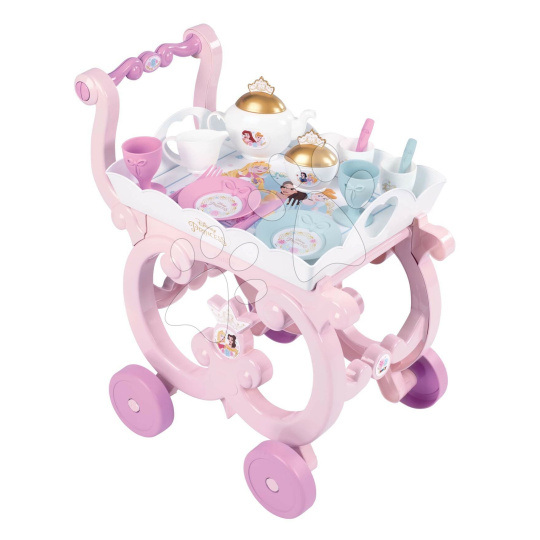 Smoby Servírovací stolek Disney Princess XL Tea Trolley  s velkou čajovou soupravou 17 dílů