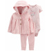 CARTER'S Set 3dílný mikina, tepláky, body kr. rukáv Pink Butterfly dívka LBB PRE, vel. 46