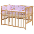 Scarlett Dětská postýlka s kompletní výbavou Scarlett 120 x 60 cm - Mráček - růžová