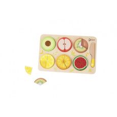 Puzzle deskové dřevěné krájecí ovoce-zlomky ve fólii 30x20cm 18m+ Puzzle deskové dřevěné krájecí ovoce-zlomky ve fólii 30x20cm 18m+