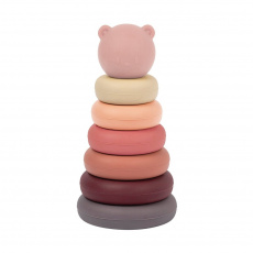 NATTOU Hračka stohovací pyramida silikonová Pink 16 cm NATTOU Hračka stohovací pyramida silikonová Pink 16 cm