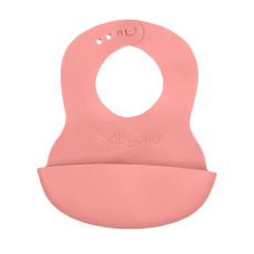 BABYONO Bryndák měkký plastový s kapsou bez BPA pink 6m+