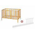 PETITE&MARS Postýlka dřevěná Nela Beech Wood 120x60 cm s bočnicí Side