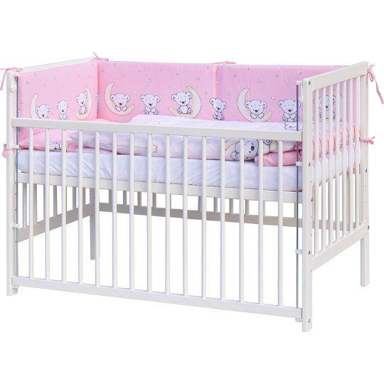 Scarlett Dětská postýlka s kompletní výbavou Scarlett 120 x 60 cm - Toro - růžová Scarlett Dětská postýlka s kompletní výbavou Scarlett 120 x 60 cm - Toro - růžová