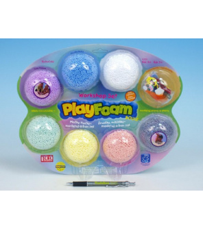 PlayFoam Modelína/Plastelína kuličková s doplňky 7 barev na kartě 34x28x4cm PlayFoam Modelína/Plastelína kuličková s doplňky 7 barev na kartě 34x28x4cm
