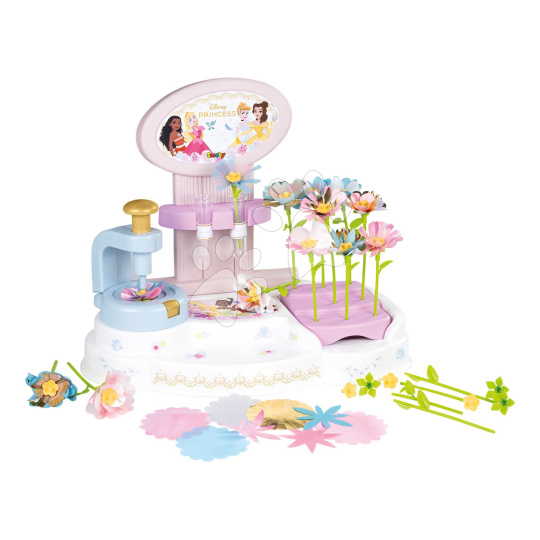Smoby Květinářství s vlastní výrobou květin Princezny Disney Flower Market  z různých textilních lupínků a stonků 90 doplňků
