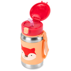 SKIP HOP Spark Style Láhev s brčkem na vodu nerez Liška 12m+