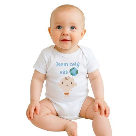 Body s potiskem New Baby Jsem celý váš svět