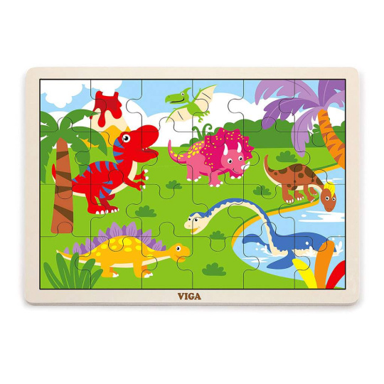 Dětské dřevěné puzzle Viga Dino