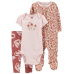 CARTER'S Set 3dílný body kr. rukáv, overal, legíny Pink Floral holka LBB PRO