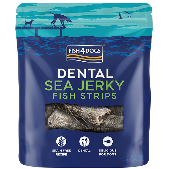 FISH4DOGS Pamlsky pro psy DENTAL SEA mořská ryba - proužky 100 g FISH4DOGS Pamlsky pro psy DENTAL SEA mořská ryba - proužky 100 g