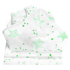 ODENWÄLDER Pleny 3ks Scribble Stars Neon Mint 80x80 cm ODENWÄLDER Pleny 3ks Scribble Stars Neon Mint 80x80 cm