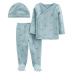 CARTER'S Set 3dílný tričko dl. rukáv, polodupačky, čepice Blue Dino kluk LBB PRO, vel. 46