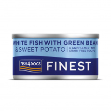 FISH4DOGS Konzerva pro psy Finest s bílou rybou, sladkými bramborami a zelenými fazolkami 85 g FISH4DOGS Konzerva pro psy Finest s bílou rybou, sladkými bramborami a zelenými fazolkami 85 g