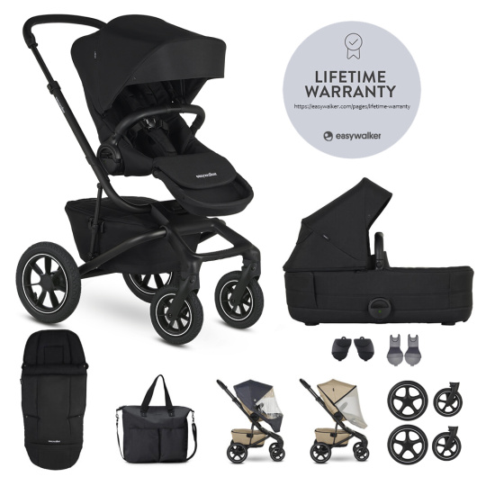 EASYWALKER Kočárek kombinovaný Jimmey Pepper Black XXL AIR + RWS