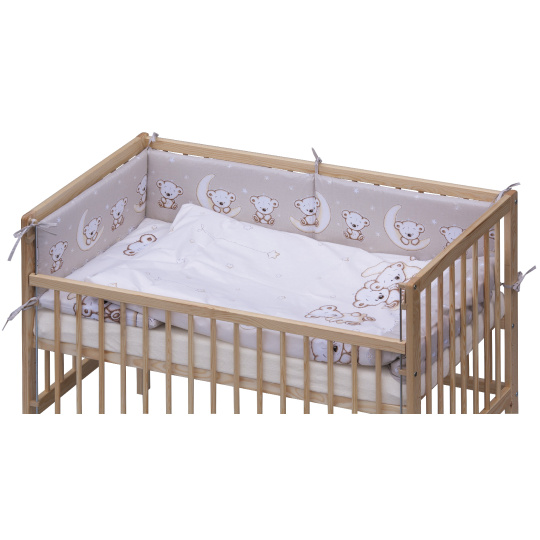 Dětská postýlka se stahovací bočnicí - přírodní ECO - 120x60 cm s kompletní výbavou Toro Barva soupravy: Toro béžová Dětská postýlka se stahovací bočnicí - přírodní ECO - 120x60 cm s kompletní výbavou Toro Barva soupravy: Toro béžová