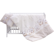 Levná postýlka s vyndavacími příčkami - bílá - 120x60 cm s výbavou Toro Barva soupravy: Toro béžová