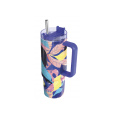 Nerezový termohrnek s brčkem Vibe Midnight Forest 880 ml